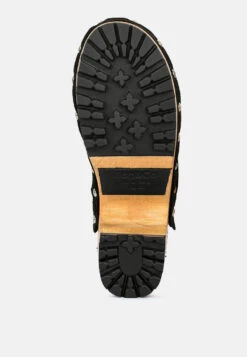 TULLEY Suede Clogs Mules In Black -Rag & Co Shop 10