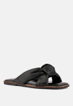 CHUBS Black Puffy Strap Sliders Flat
