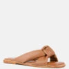 CHUBS Tan Puffy Strap Sliders Flat