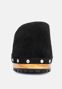 TULLEY Suede Clogs Mules In Black -Rag & Co Shop 3 e3270281 8db1 4b85 bcd6 bd24839d2a25