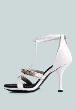 DAKOTA Metal Chain Embellishment Sandals In White 12 DAKOTA Metal Chain Embellishment Sandals In White -Rag & Co Shop 4 22586104 ade1 4f6a 8777 78584ea1ee16