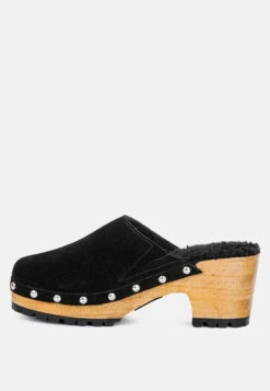 TULLEY Suede Clogs Mules In Black -Rag & Co Shop 4 ee4d001c 0249 40b2 84d4 07b88502d375