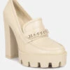CORINNE Beige Chain Embellished Chunky Loafers -Rag & Co Shop 762X110001 0b48b526 18c1 4561 8b92 d7494856f810