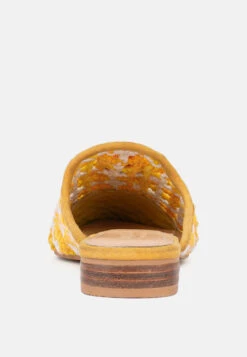 MARIANA Yellow Woven Flat Mules With Tassels -Rag & Co Shop 7 683d63e9 d548 4e01 a50a a48591415e30