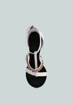 DAKOTA Metal Chain Embellishment Sandals In White 14 DAKOTA Metal Chain Embellishment Sandals In White -Rag & Co Shop 7 fac5f095 7674 4b51 a5ca 7219e632e7e3
