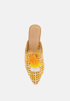 MARIANA Yellow Woven Flat Mules With Tassels -Rag & Co Shop 8 5f77fb85 9969 4570 b643 48638fdaed87