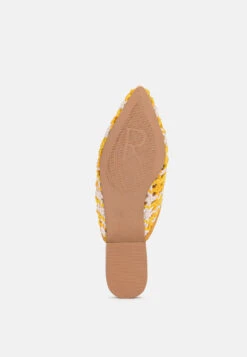 MARIANA Yellow Woven Flat Mules With Tassels -Rag & Co Shop 9