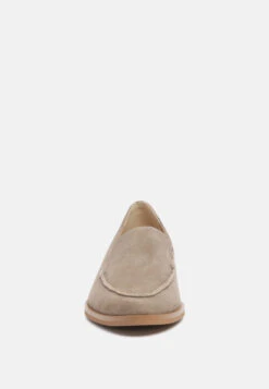 ANNA Taupe Suede Leather Loafers -Rag & Co Shop ANNATaupeSuedeLeatherLoafers RCSH2232 Taupe 5