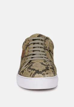 ASHFORD Snake Print Handcrafted Sneakers -Rag & Co Shop ASHFORDSnakeSkinPrintHandcraftedSneakers RCSH2948 NaturalSnake 3 811b723c fac2 435f b611 1bb0a7484c0d
