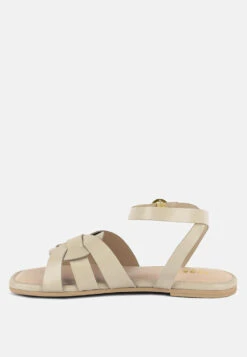 ASHTON Beige Flat Ankle Strap Sandals 12 ASHTON Beige Flat Ankle Strap Sandals -Rag & Co Shop ASHTONBeigeFlatAnkleStrapSandals RCSH4099 BEIGE 6
