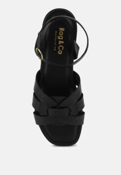 ASHTON Black Flat Ankle Strap Sandals 14 ASHTON Black Flat Ankle Strap Sandals -Rag & Co Shop ASHTONBlackFlatAnkleStrapSandals RCSH4099 BLACK 7