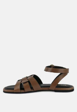 ASHTON Tan Flat Ankle Strap Sandals 12 ASHTON Tan Flat Ankle Strap Sandals -Rag & Co Shop ASHTONTanFlatAnkleStrapSandals RCSH4099 TAN 4
