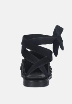 Asante Crisscross Beaded Veil Velvet Mules In Black -Rag & Co Shop AsanteCrisscrossBeadedVeilVelvetMulesinBlack RCSH2864 Black 6