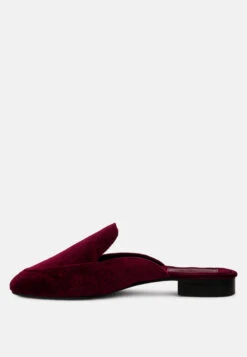 BATISTE Burgundy Velvet Handcrafted Mules -Rag & Co Shop BATISTEBurgundyVelvetHandcraftedMules RCSH3124 Burgundy 3