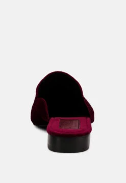 BATISTE Burgundy Velvet Handcrafted Mules -Rag & Co Shop BATISTEBurgundyVelvetHandcraftedMules RCSH3124 Burgundy 6