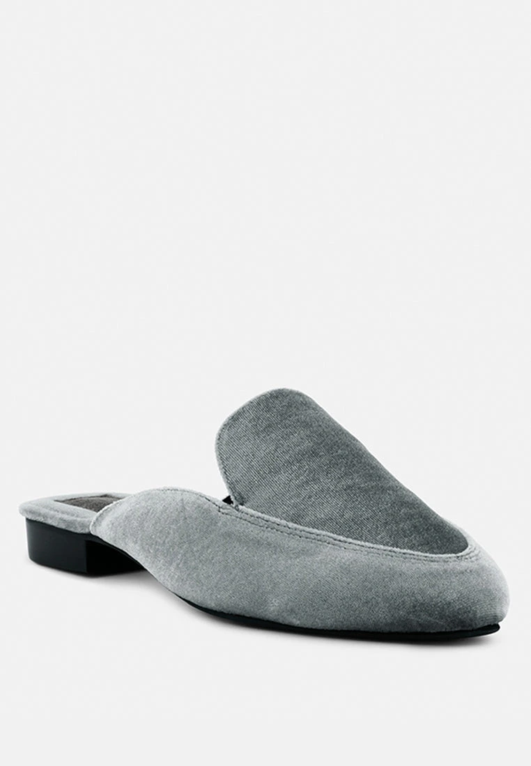 BATISTE Grey Velvet Handcrafted Mules 3 BATISTE Grey Velvet Handcrafted Mules