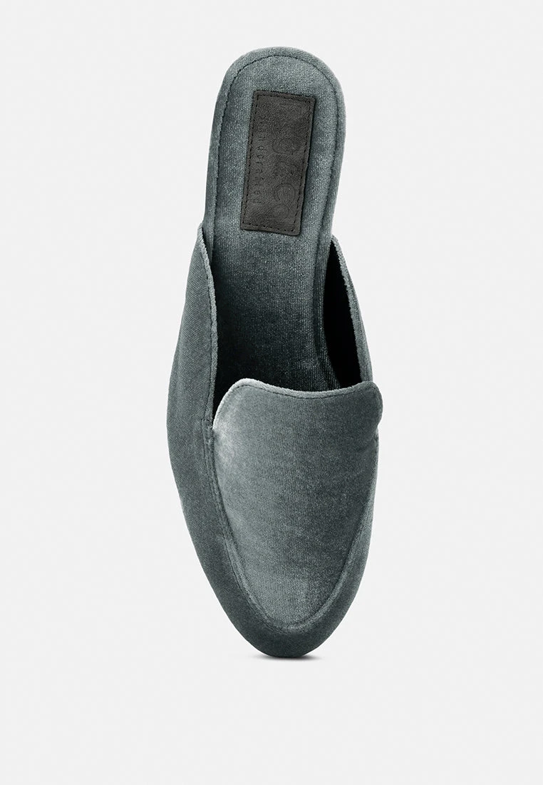 BATISTE Grey Velvet Handcrafted Mules 8 BATISTE Grey Velvet Handcrafted Mules - Image 6