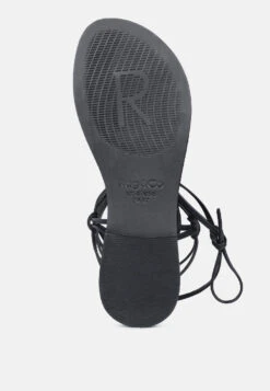 BAXEA Handcrafted Black Tie Up String Flats -Rag & Co Shop BAXEAHandcraftedBlackTieUpStringFlats RCSH2952 Black 7