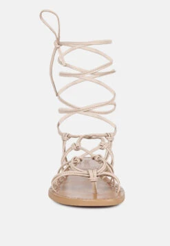 BAXEA Handcrafted Latte Tie Up String Flats -Rag & Co Shop BAXEAHandcraftedLatteTieUpStringFlats RCSH2952 Latte 4