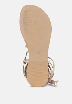 BAXEA Handcrafted Latte Tie Up String Flats -Rag & Co Shop BAXEAHandcraftedLatteTieUpStringFlats RCSH2952 Latte 7