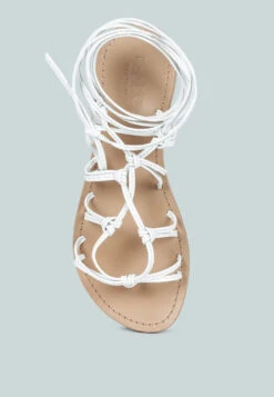 BAXEA Handcrafted White Tie Up String Flats -Rag & Co Shop BAXEAHandcraftedWhiteTieUpStringFlats RCSH2952 White 6