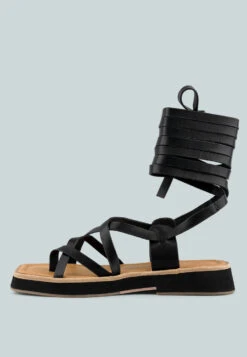 BLEDEL Black Lace Up Square Toe Gladiator Sandals 11 BLEDEL Black Lace Up Square Toe Gladiator Sandals -Rag & Co Shop BLEDELBlackLaceUpSquareToeGladiatorSandals Black RCSH2398 3