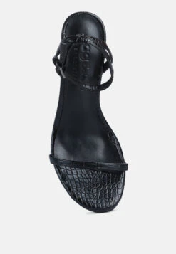 BLONDES Black Croc High Heeled Sandal -Rag & Co Shop BLONDESBlackCrocHighHeeledSandal RCSH3038 Black 7