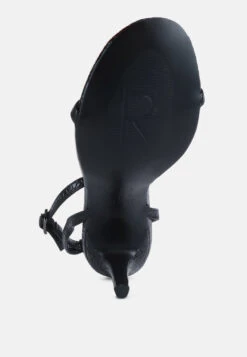 BLONDES Black Croc High Heeled Sandal -Rag & Co Shop BLONDESBlackCrocHighHeeledSandal RCSH3038 Black 8