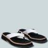 BLUNT Flat Thong Sandal In White 2 BLUNT Flat Thong Sandal In White -Rag & Co Shop BLUNTFlatThongSandalinWhiteStrap RCSH2379 White 4