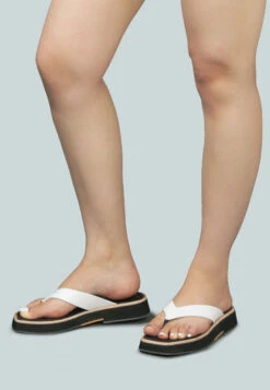 BLUNT Flat Thong Sandal In White -Rag & Co Shop BLUNTFlatThongSandalinWhiteStrap RCSH2379 White 6
