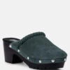 INCA Grey Fine Suede Leather Clogs