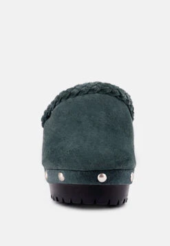 INCA Grey Fine Suede Leather Clogs -Rag & Co Shop BRAGAGreyFineSuedeHandcraftedPlatformSlides RCSH2956 Grey 6