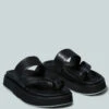 BULLOCK Slip-On Leather Sandal In Black