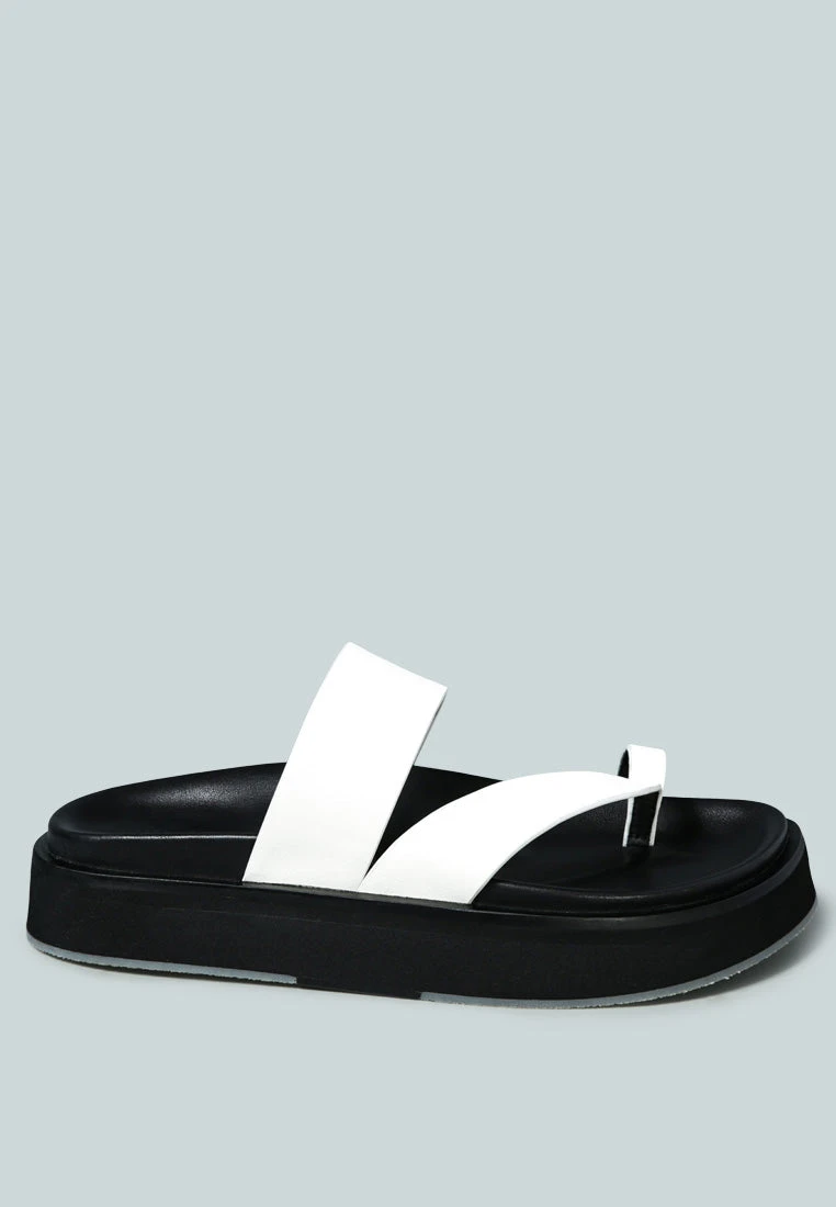 BULLOCK Slip-On Leather Sandal In White 4 BULLOCK Slip-On Leather Sandal In White - Image 2