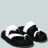 BULLOCK Slip-On Leather Sandal In White