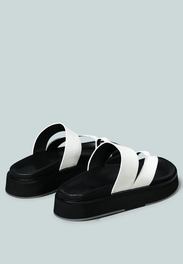 BULLOCK Slip-On Leather Sandal In White 6 BULLOCK Slip-On Leather Sandal In White - Image 4