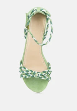 CANDANCE Green Block Heel Sandal -Rag & Co Shop CANDANCEGreenBlockHeelSandal RCSH2024 GREEN 1 1