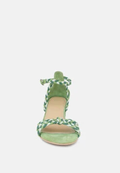 CANDANCE Green Block Heel Sandal -Rag & Co Shop CANDANCEGreenBlockHeelSandal RCSH2024 GREEN 1 6