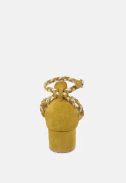 CANDANCE Mustard Block Heel Sandal -Rag & Co Shop CANDANCEMustardBlockHeelSandal RCSH2024 Mustard 2