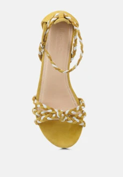 CANDANCE Mustard Block Heel Sandal -Rag & Co Shop CANDANCEMustardBlockHeelSandal RCSH2024 Mustard 5