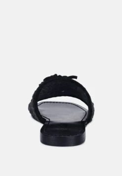 CEDAR Handwoven Natural Black Tassel Flats -Rag & Co Shop CEDARHandwovenNaturalBlackTasselFlats RCSH2950 Black 6