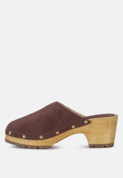 CEDRUS Fine Suede Studded Clogs Mules In Brown -Rag & Co Shop CEDRUSFineSuedeStuddedClogMulesinBrown RCSH2783 Brown 3