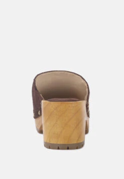 CEDRUS Fine Suede Studded Clogs Mules In Brown -Rag & Co Shop CEDRUSFineSuedeStuddedClogMulesinBrown RCSH2783 Brown 6