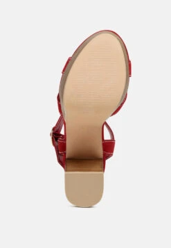 CHOUPETTE Suede Leather Block Heeled Sandal In Red -Rag & Co Shop CHOUPETTESuedeLeatherBlockHeeledSandalinRed RCSH2486 Red 5