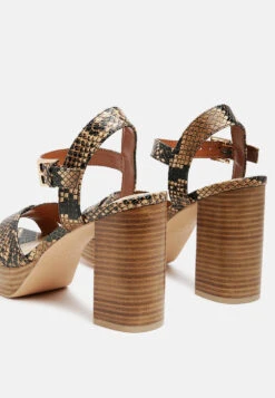 CHYPRE High Heeled Block Sandal In Tan -Rag & Co Shop CHYPREHighHeeledBlockSandalInTan RCSH2483 Tan 3