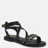 CORRIANE Studs Embellishment Black Strappy Sandals 1 CORRIANE Studs Embellishment Black Strappy Sandals -Rag & Co Shop CORRIANEStudsEmbellishmentBlackStrappySandals RCSH4093 black 2