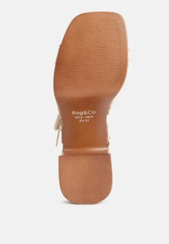 CRISTINA Cross Strap Embellished Heels In Beige -Rag & Co Shop CRISTINACrossStrapEmbellishedHeelsinBeigeRCSH4210Beige 8