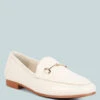 DARETH Horsebit Flat Heel Loafers In Off White -Rag & Co Shop DARETHHorsebitFlatHeelLoafersinOffWhiteRCSH4076OffWhite 1