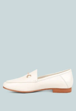 DARETH Horsebit Flat Heel Loafers In Off White -Rag & Co Shop DARETHHorsebitFlatHeelLoafersinOffWhiteRCSH4076OffWhite 4