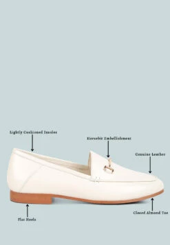 DARETH Horsebit Flat Heel Loafers In Off White -Rag & Co Shop DARETHHorsebitFlatHeelLoafersinOffWhiteRCSH4076OffWhite 8